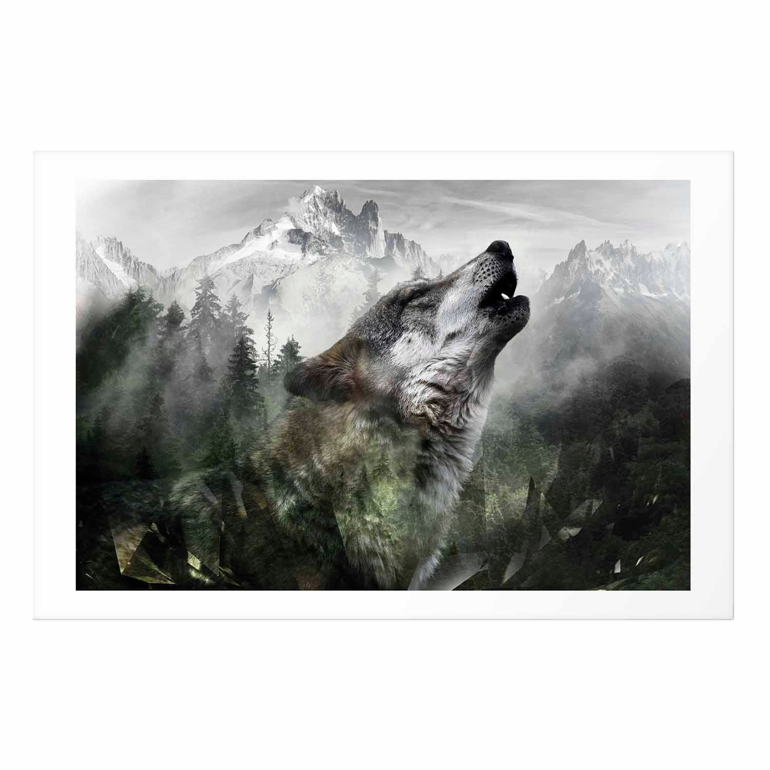 Howling Wolf Forest Poster