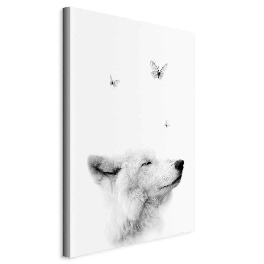 Wolf and Butterfly Dream Animals Canvas Print