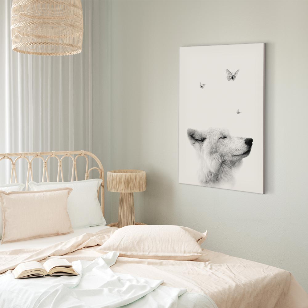 Wolf and Butterfly Dream Animals Canvas Print