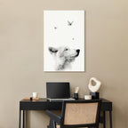 Wolf and Butterfly Dream Animals Canvas Print