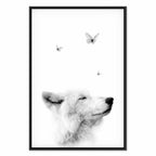 Wolf and Butterfly Dream Animals Canvas Print