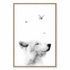 Wolf and Butterfly Dream Animals Canvas Print