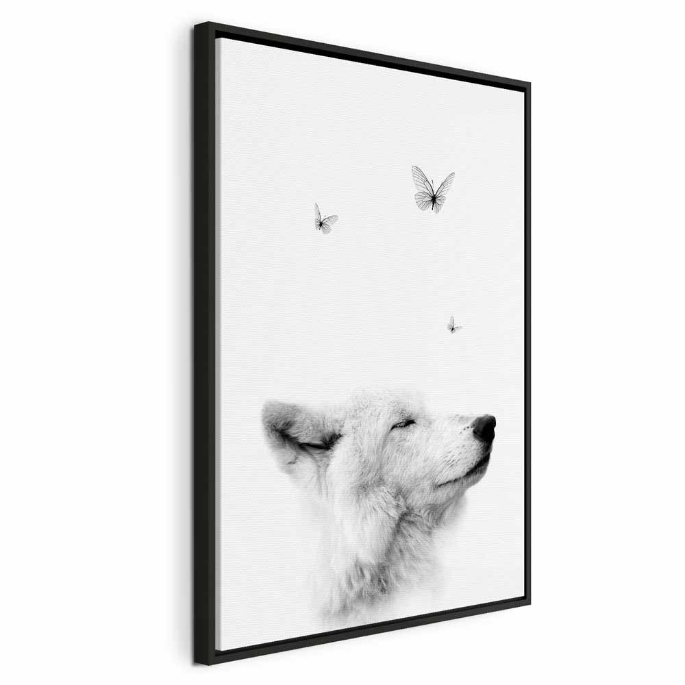 Wolf and Butterfly Dream Animals Canvas Print