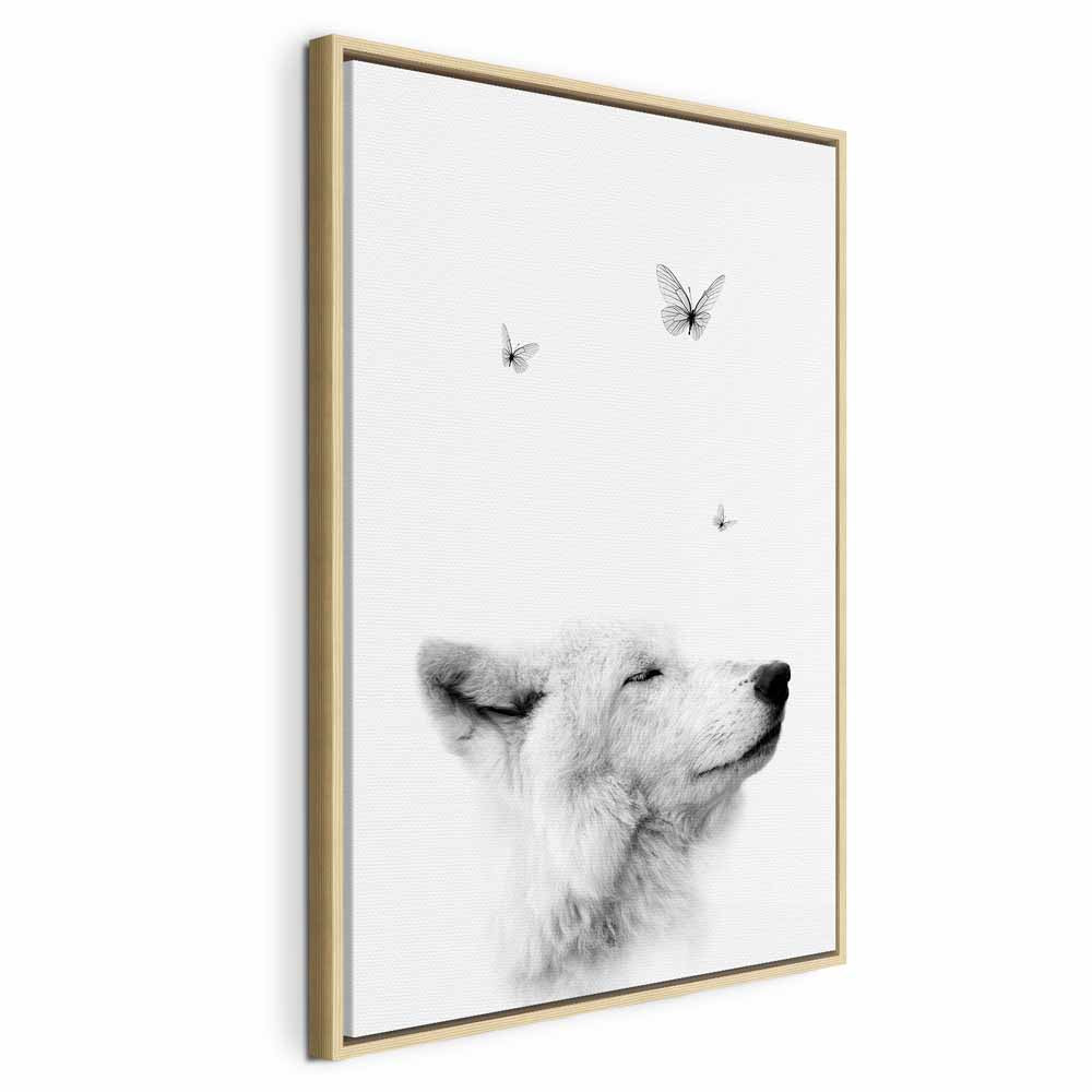Wolf and Butterfly Dream Animals Canvas Print