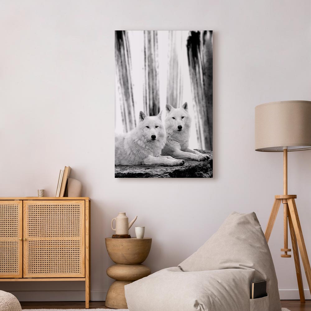 Dog in Forest Romantic Canvas Print