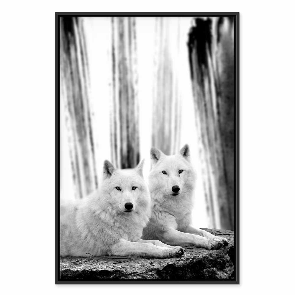 Dog in Forest Romantic Canvas Print