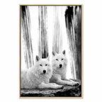 Dog in Forest Romantic Canvas Print