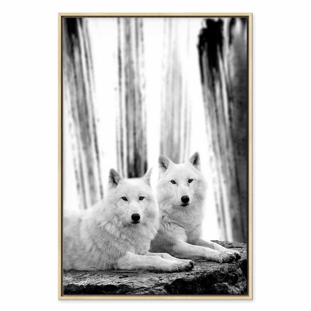Dog in Forest Romantic Canvas Print