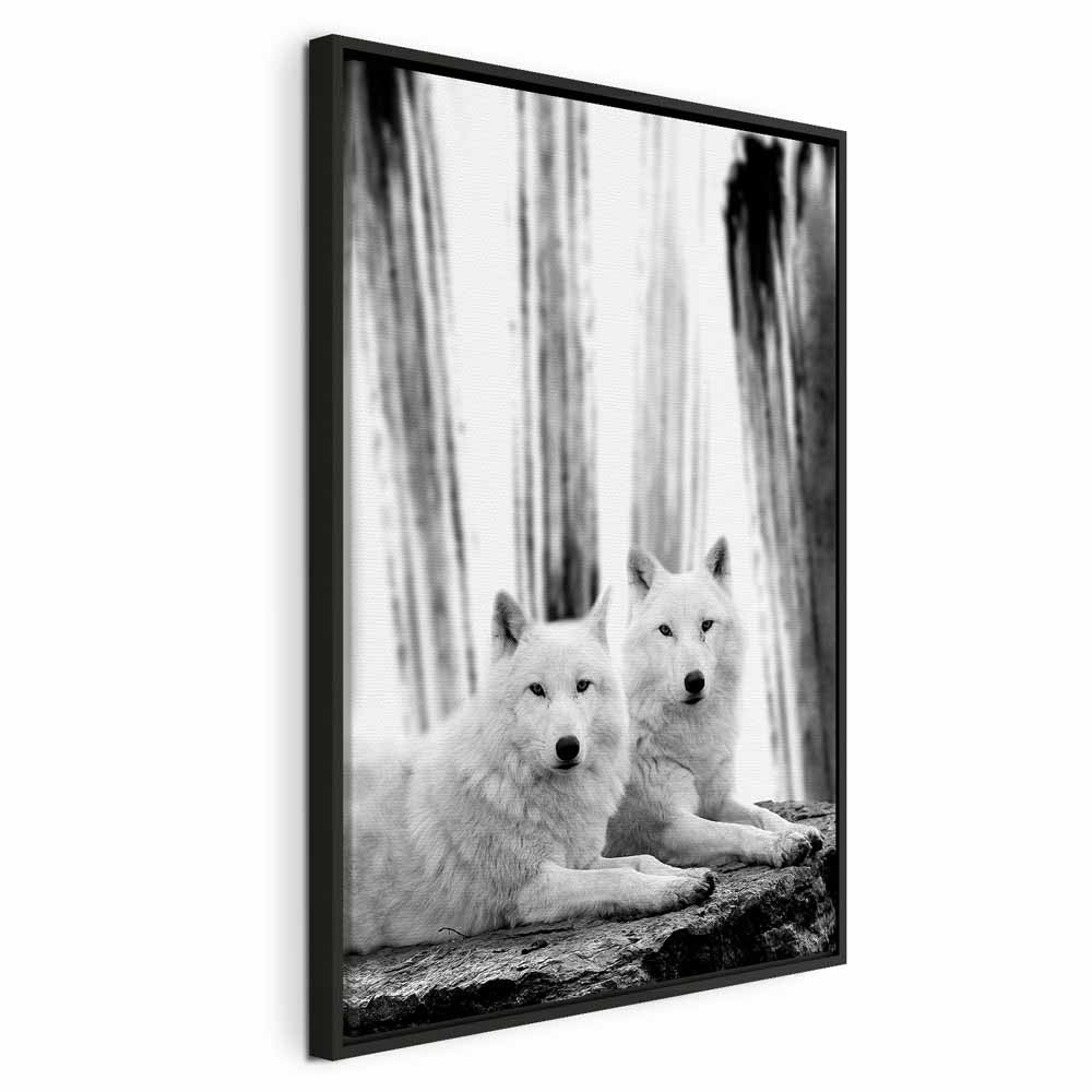 Dog in Forest Romantic Canvas Print