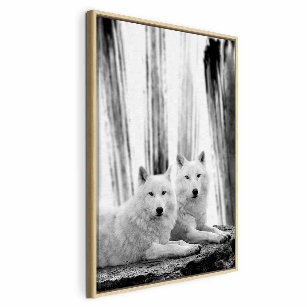 Dog in Forest Romantic Canvas Print