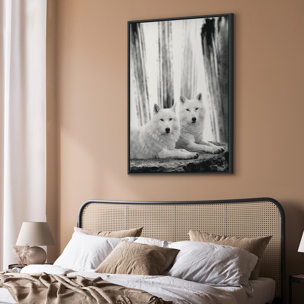 Dog in Forest Romantic Canvas Print