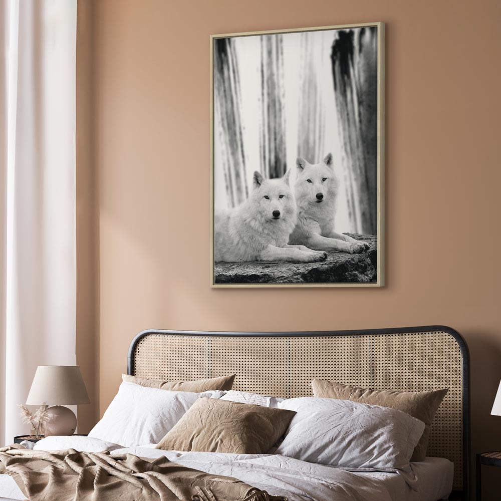 Dog in Forest Romantic Canvas Print