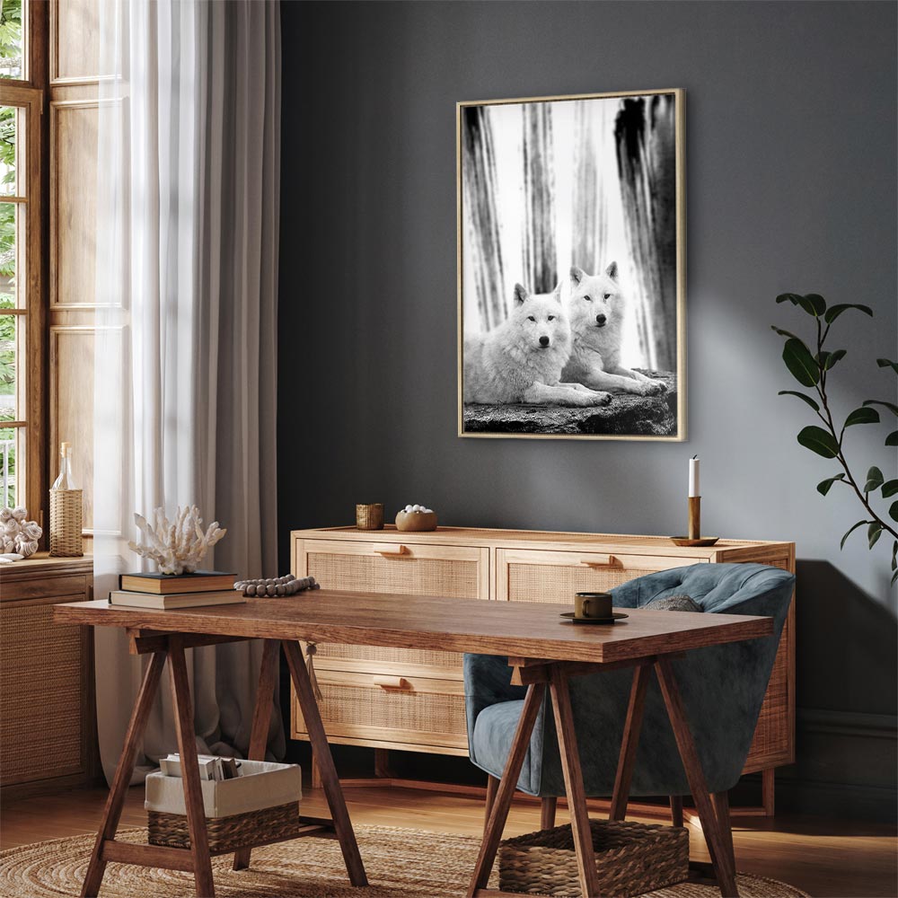 Dog in Forest Romantic Canvas Print