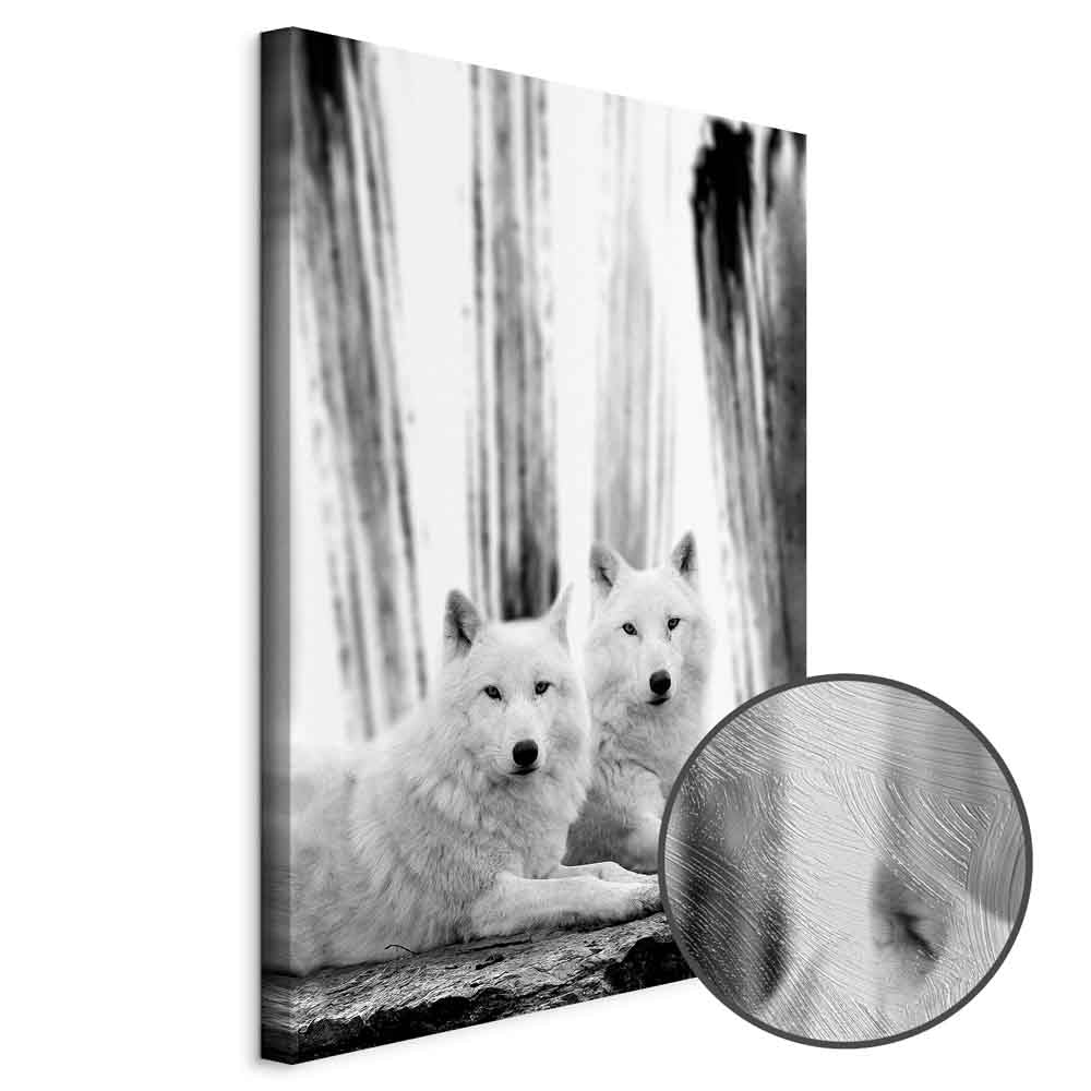 Dog in Forest Romantic Canvas Print