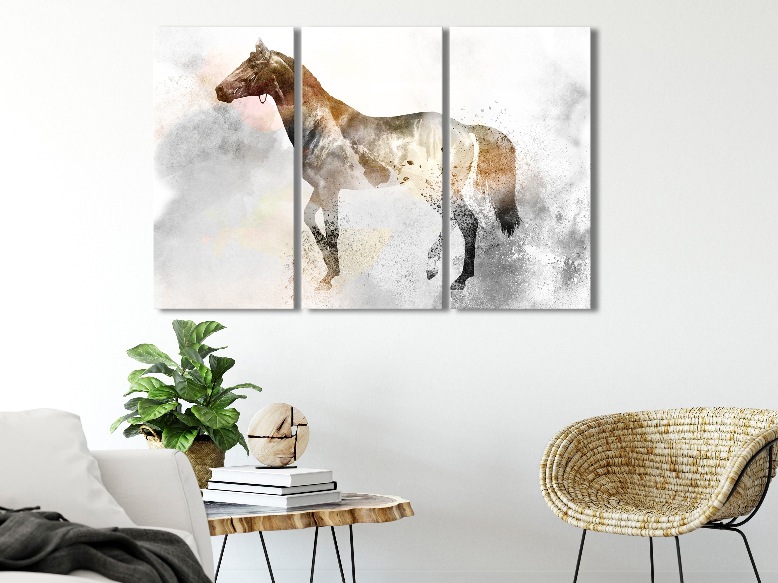 Canvas Print Fiery Steed 3 Parts
