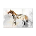 Fiery Horse Triptych Canvas Print