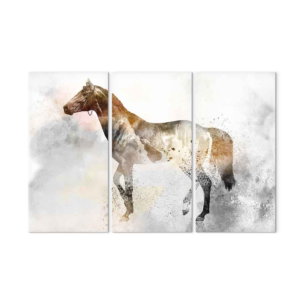 Fiery Horse Triptych Canvas Print