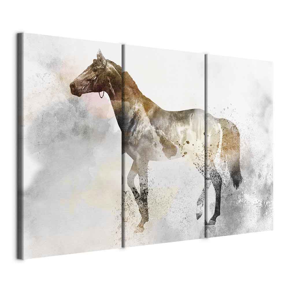 Fiery Horse Triptych Canvas Print