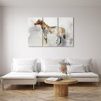 Fiery Horse Triptych Canvas Print