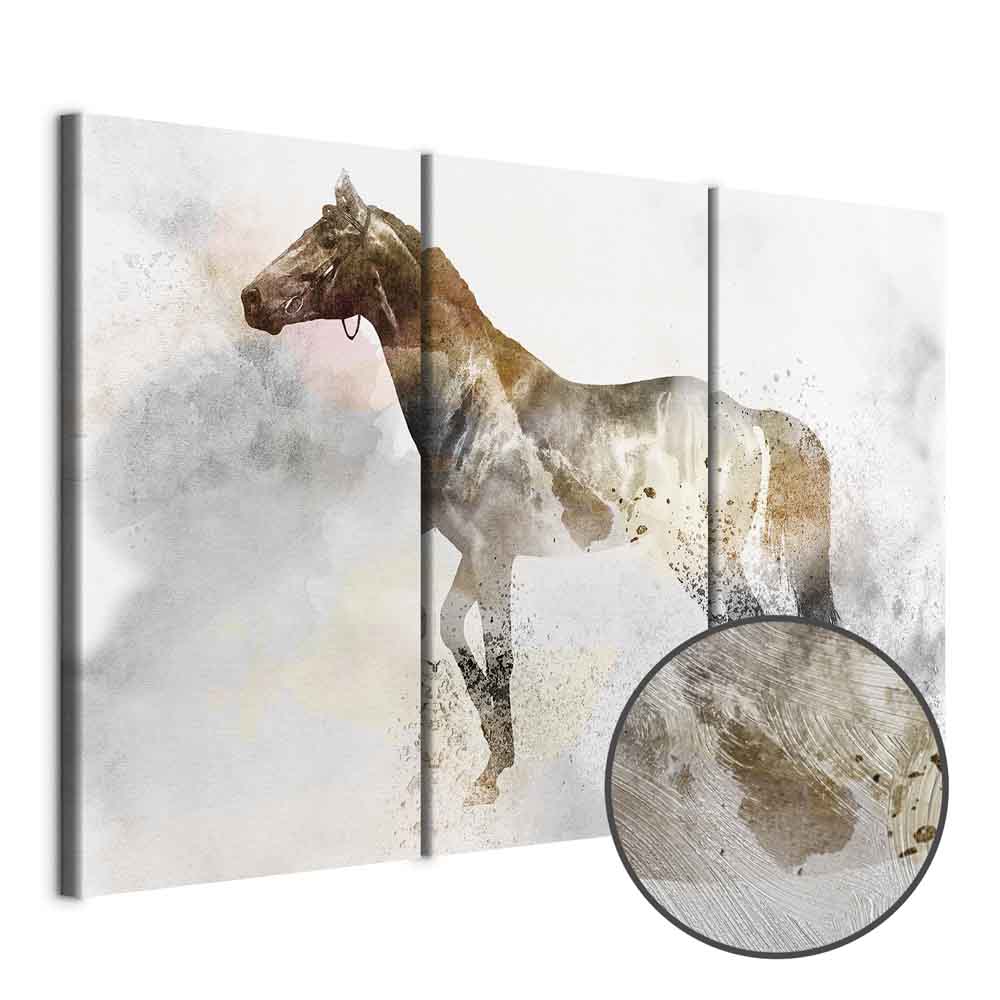 Fiery Horse Triptych Canvas Print