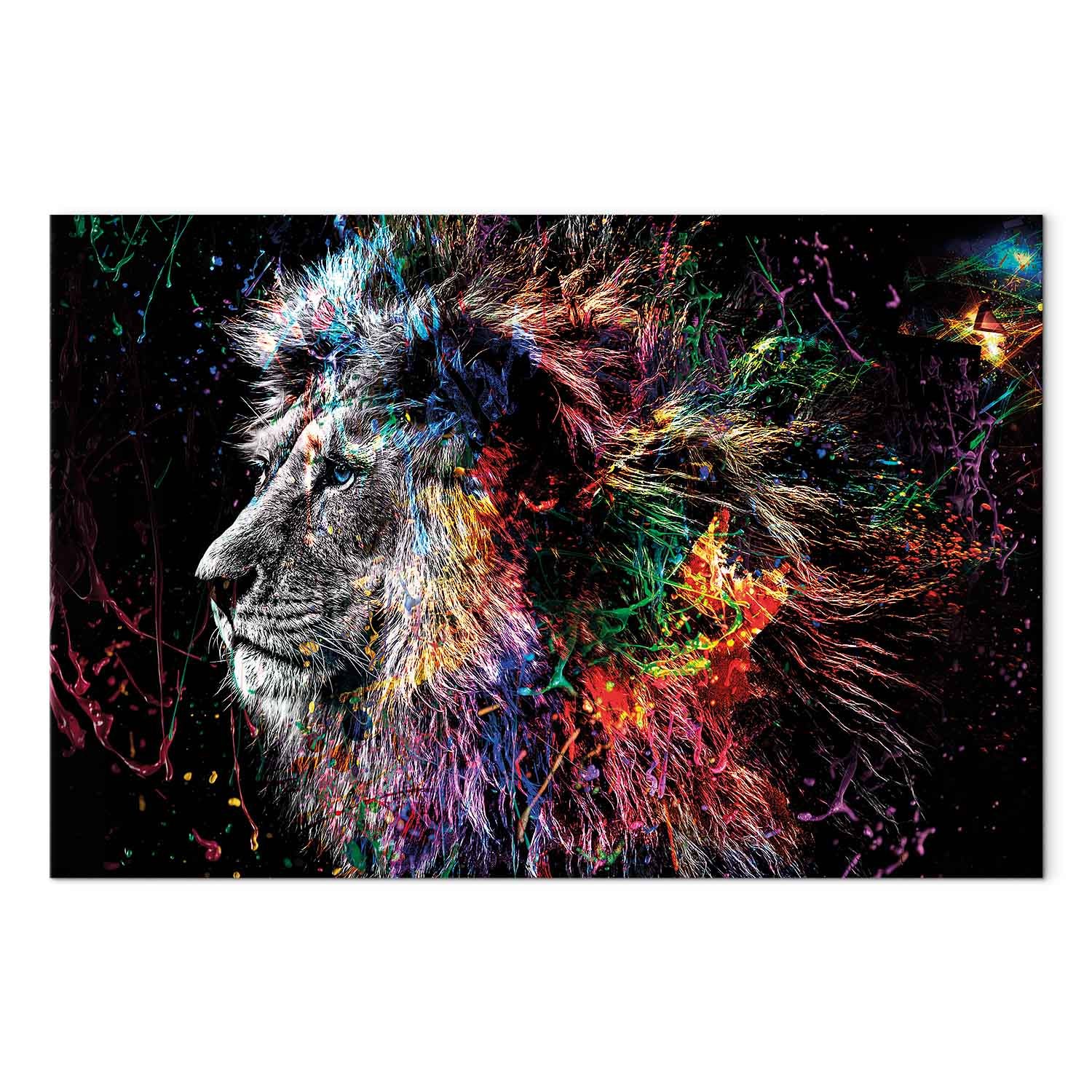 Colorful Crazy Lion Canvas Print