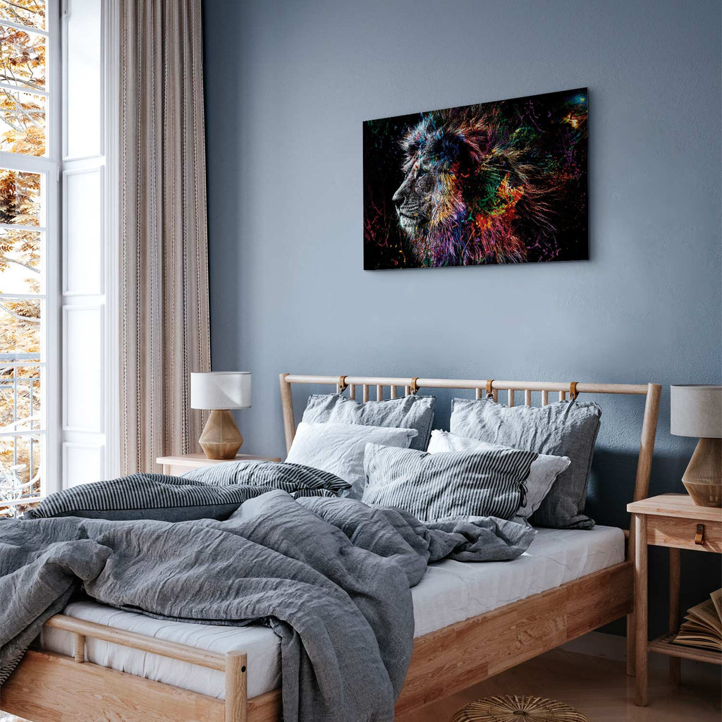 Colorful Crazy Lion Canvas Print