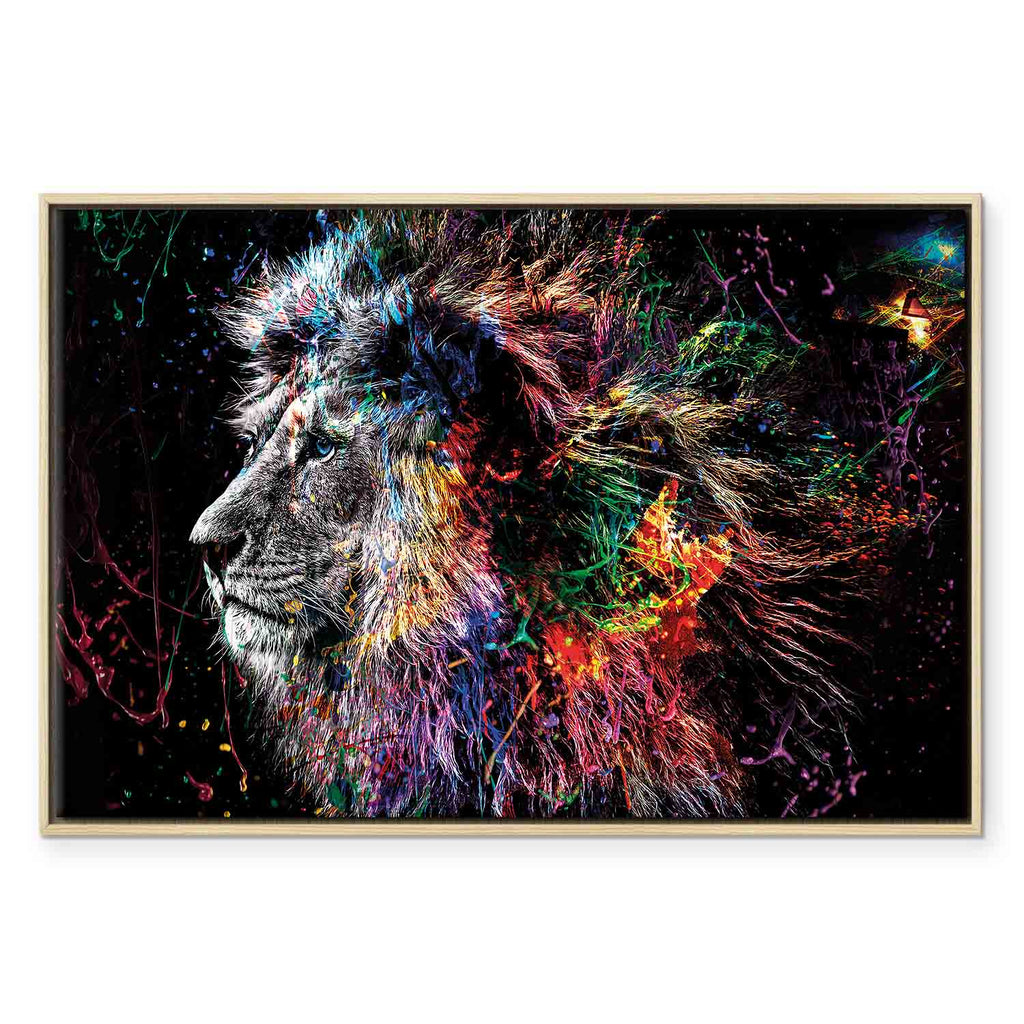 Colorful Crazy Lion Canvas Print