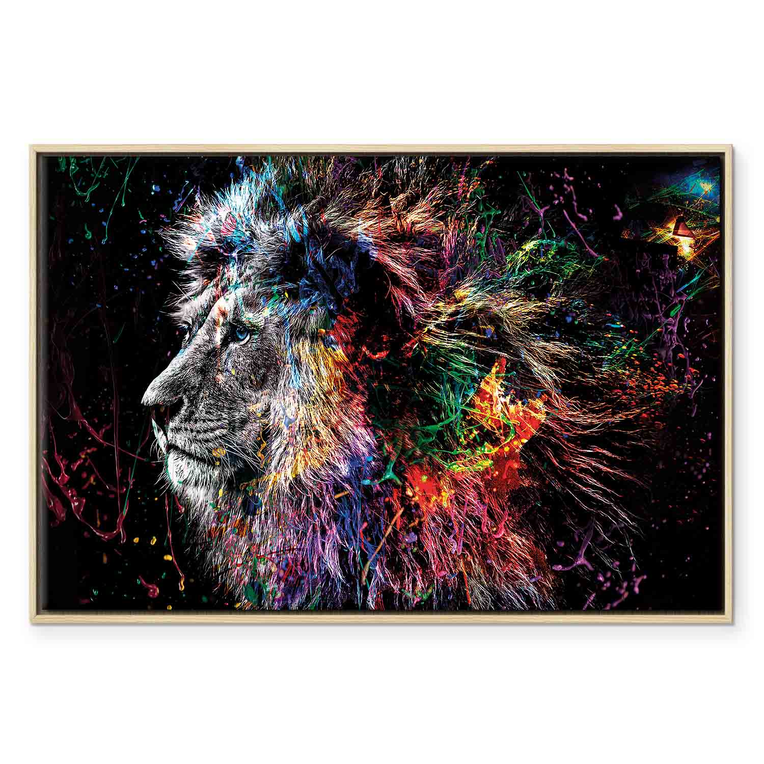 Colorful Crazy Lion Canvas Print