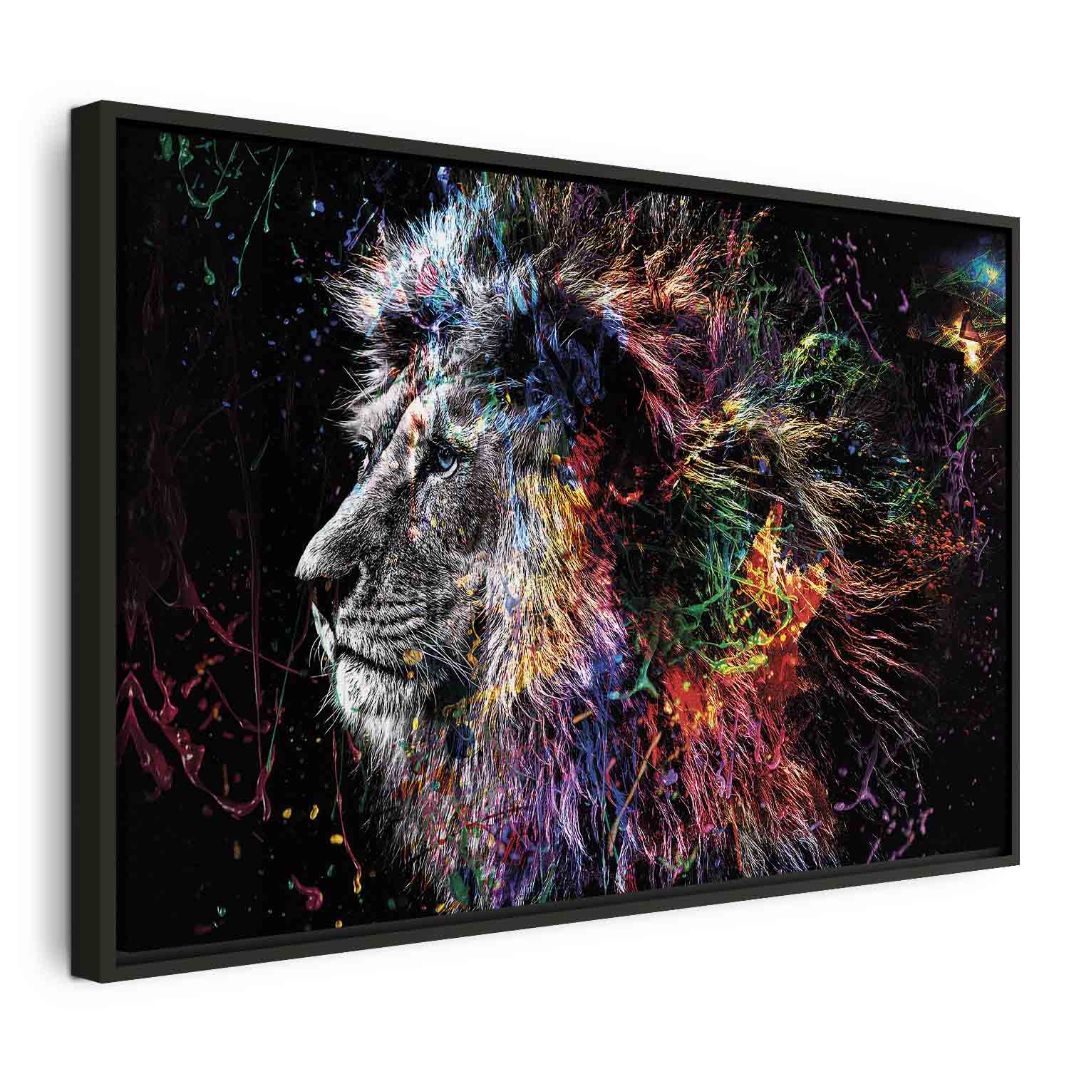 Colorful Crazy Lion Canvas Print
