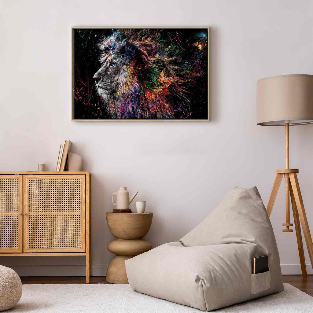 Colorful Crazy Lion Canvas Print