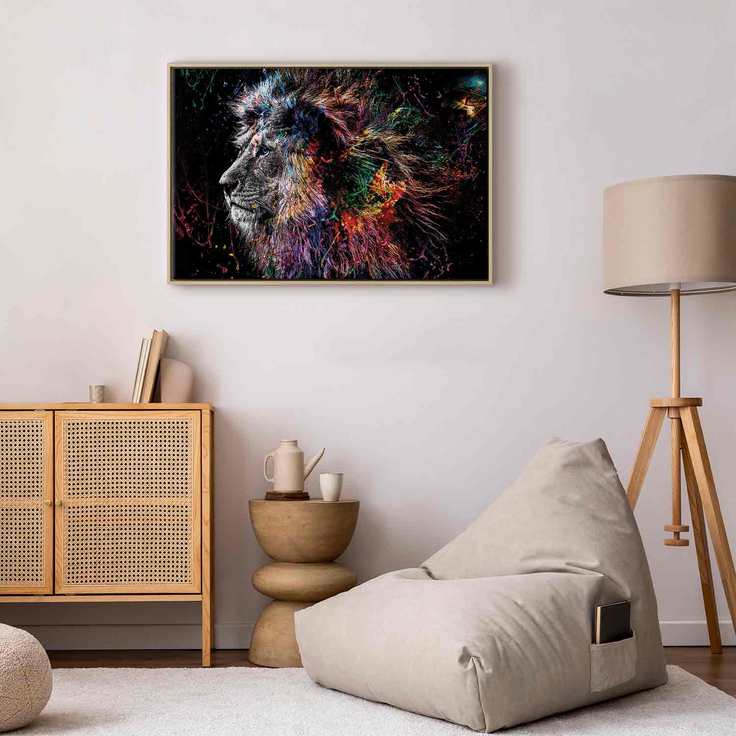 Colorful Crazy Lion Canvas Print