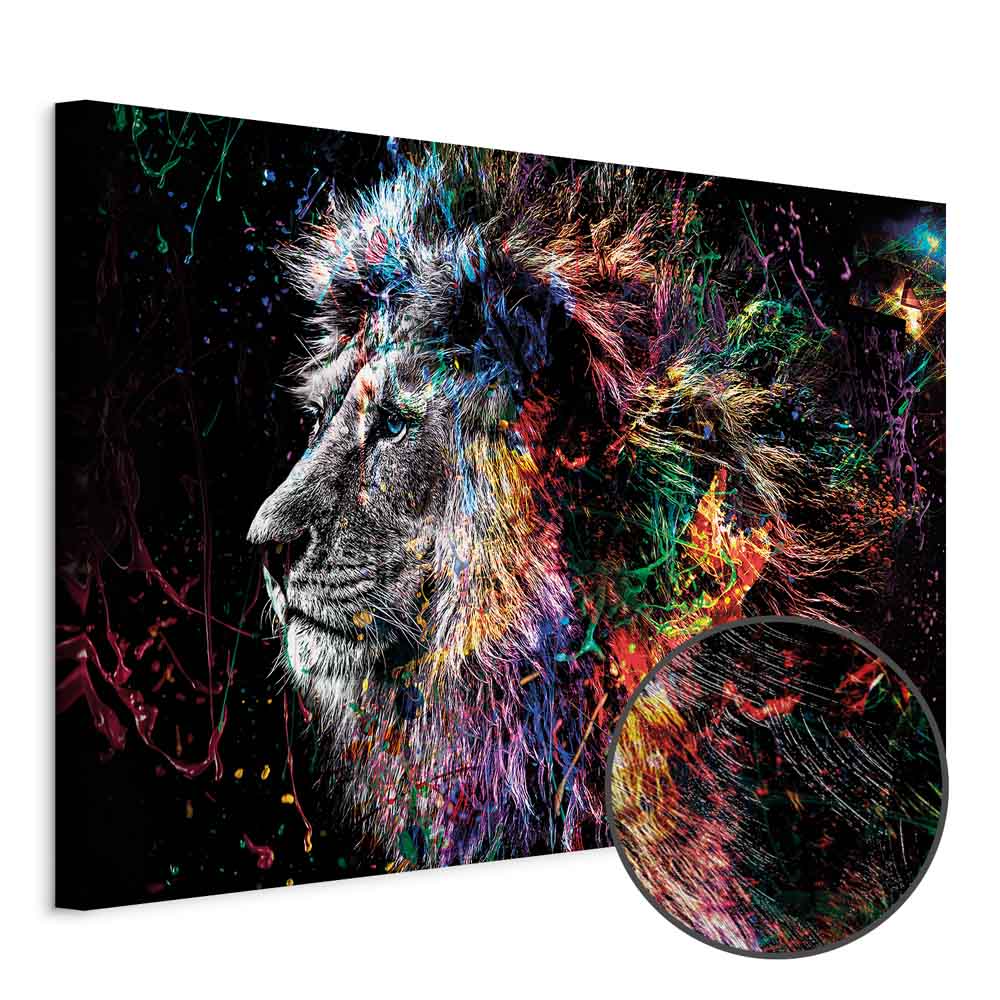 Colorful Crazy Lion Canvas Print