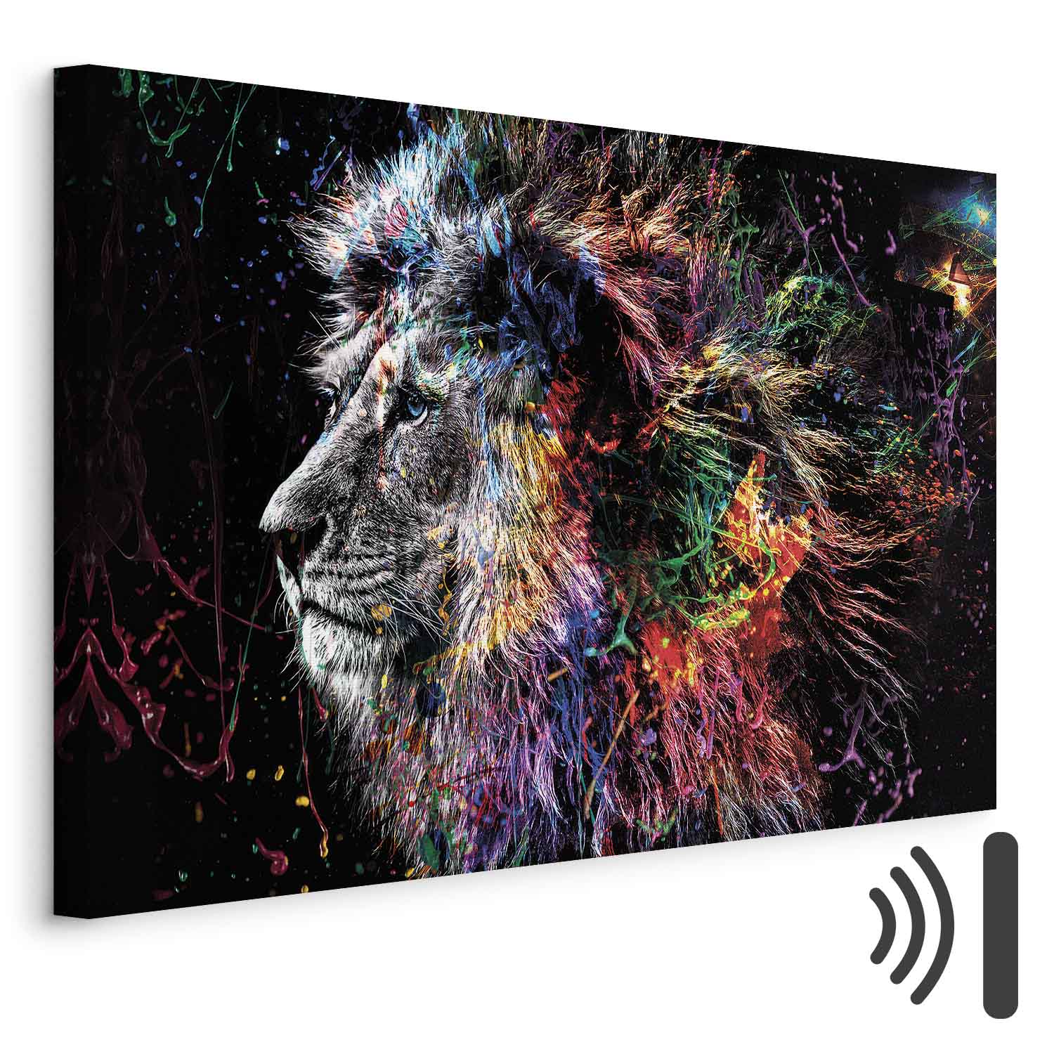 Colorful Crazy Lion Canvas Print