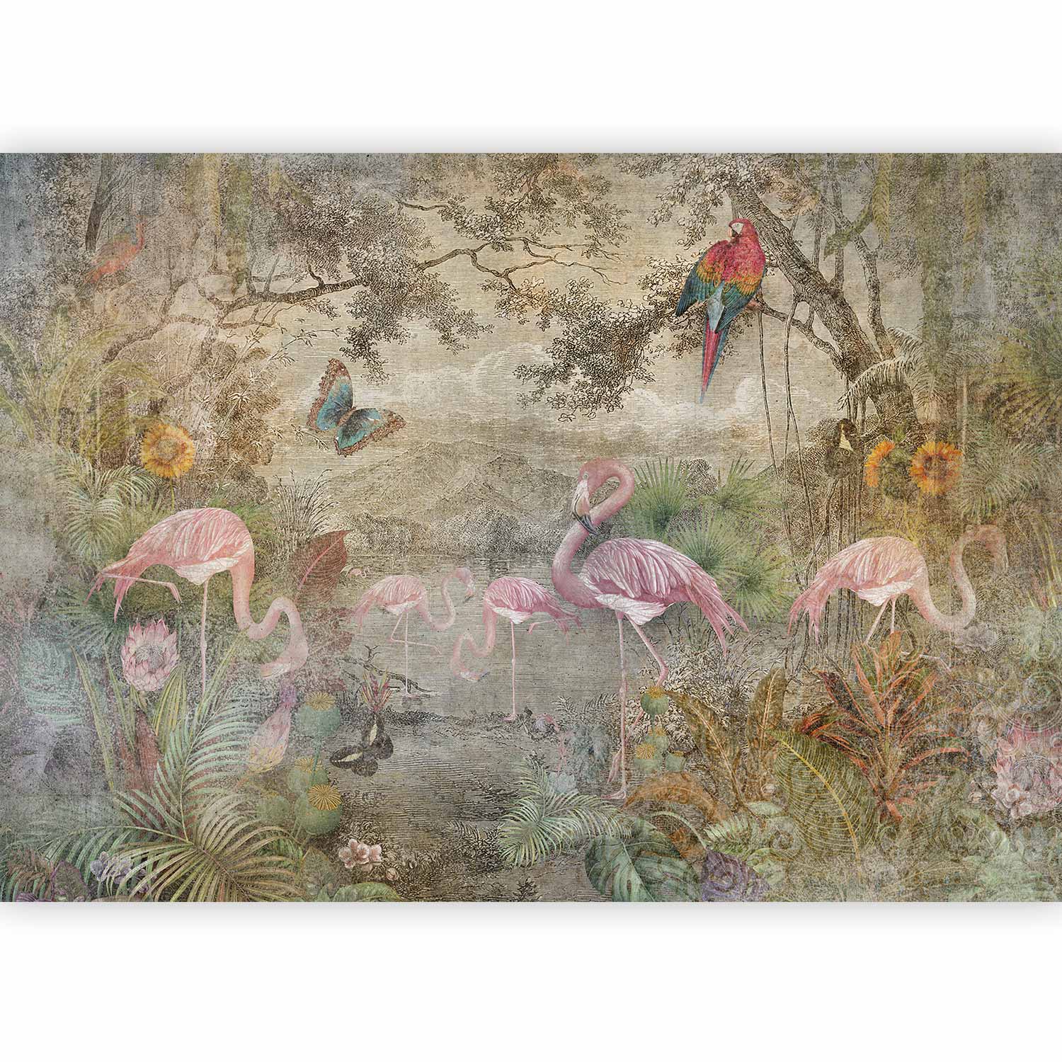 Wild Fauna and Flora Retro Nature Wall Mural