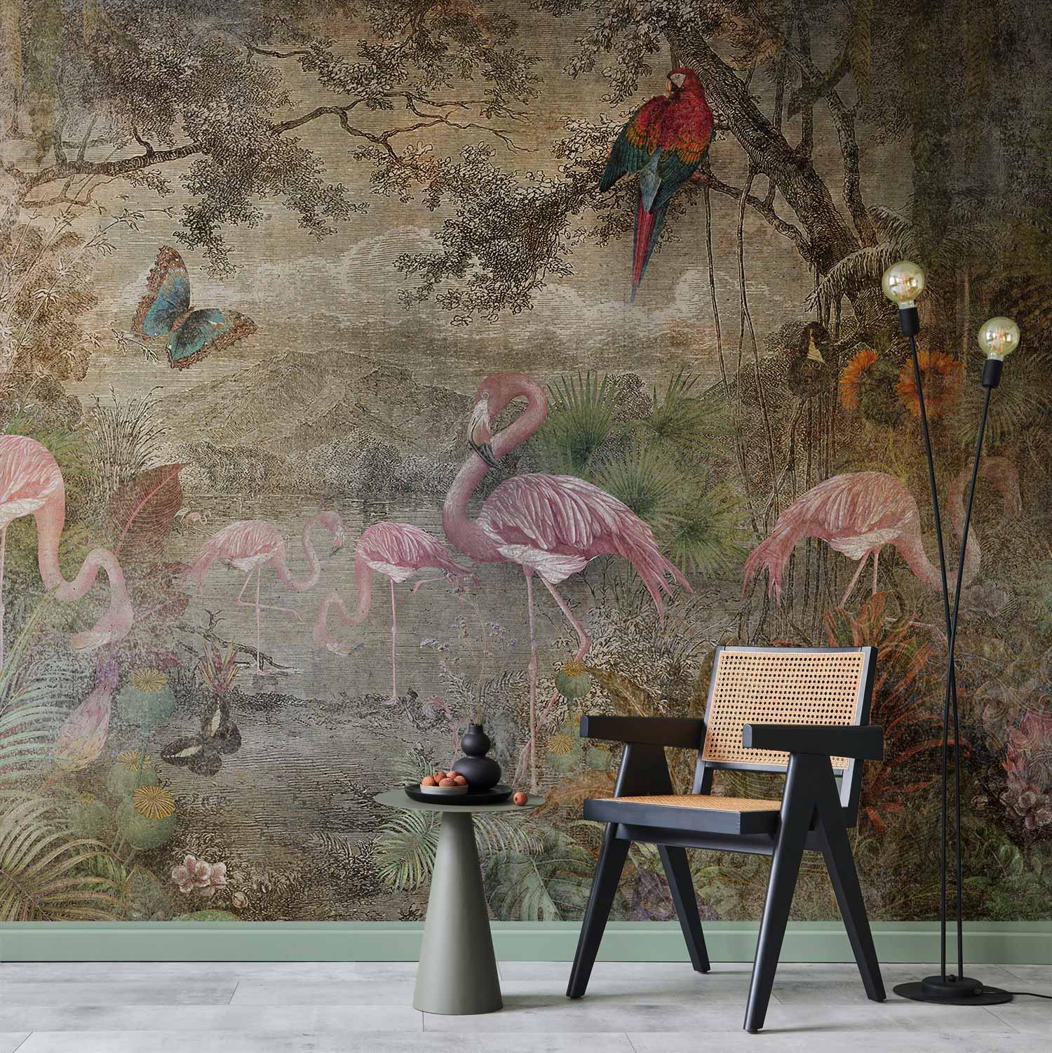 Wild Fauna and Flora Retro Nature Wall Mural