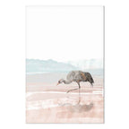 Morning Crane Bird Vertical Canvas Print