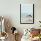 Morning Crane Bird Vertical Canvas Print