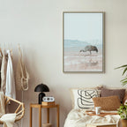 Morning Crane Bird Vertical Canvas Print