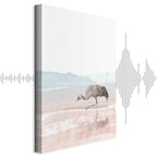 Morning Crane Bird Vertical Canvas Print