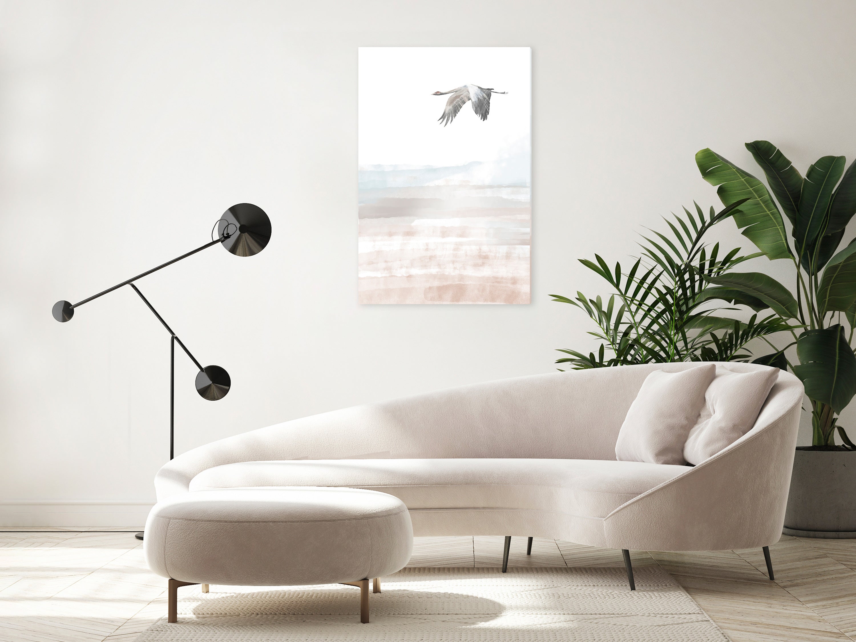 Canvas Print Crane's Flight Vertical (1 Part)