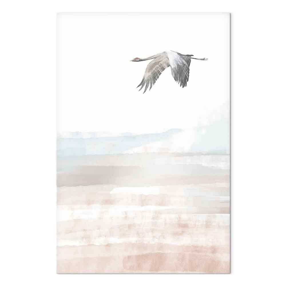Flying Crane Birds Nature Canvas Print