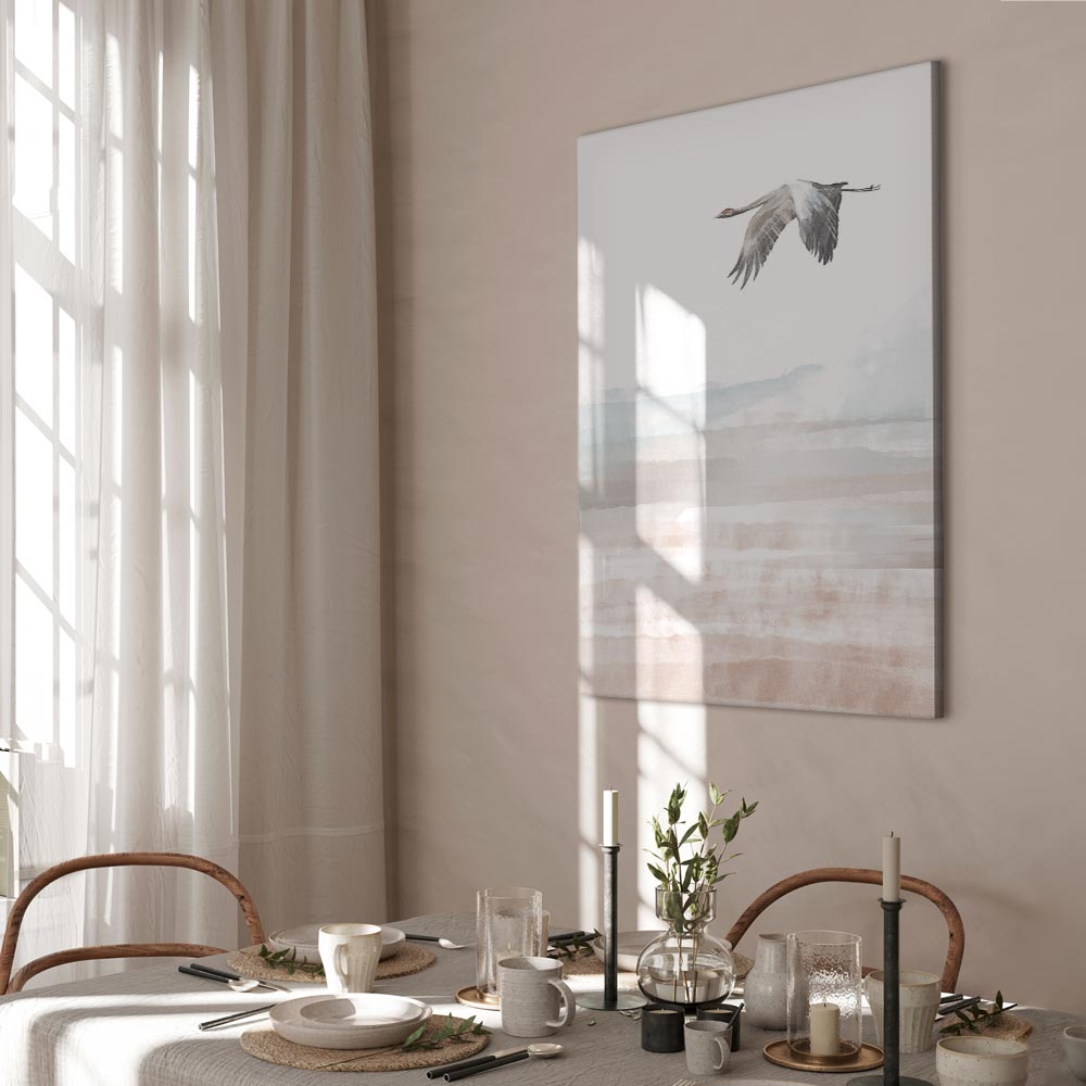 Flying Crane Birds Nature Canvas Print