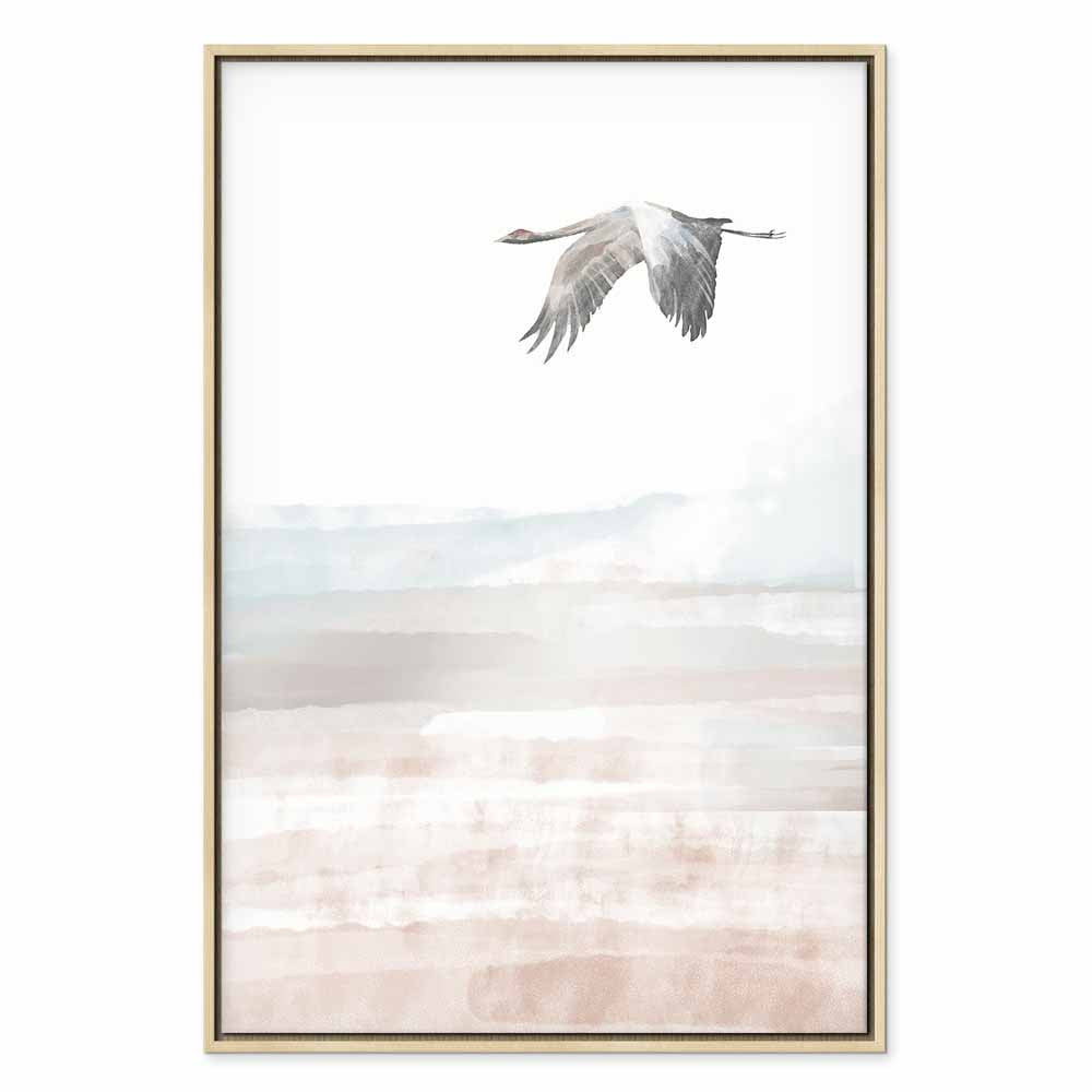 Flying Crane Birds Nature Canvas Print