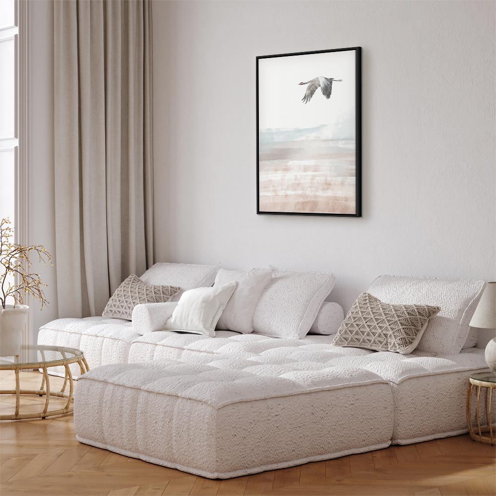 Flying Crane Birds Nature Canvas Print