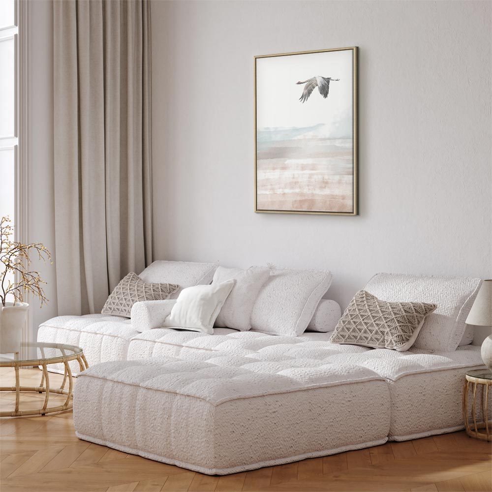 Flying Crane Birds Nature Canvas Print