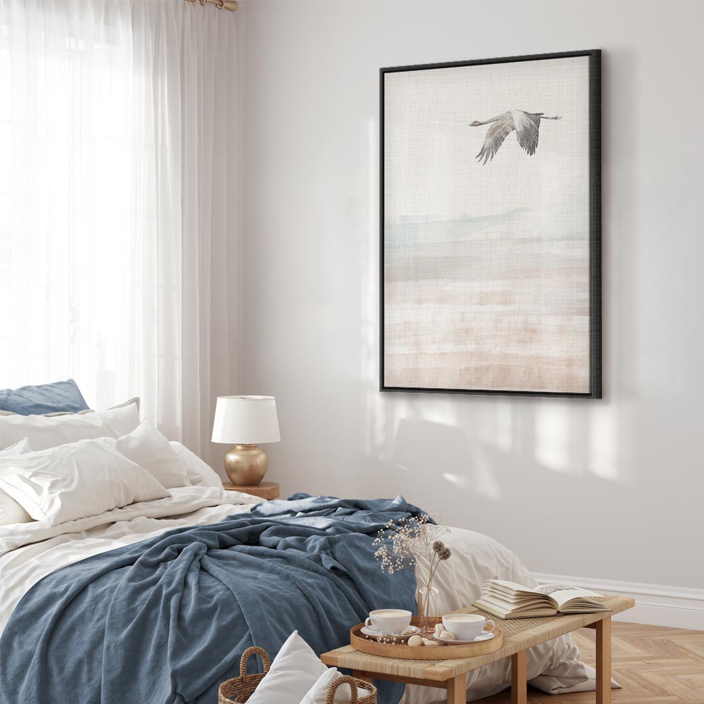 Flying Crane Birds Nature Canvas Print