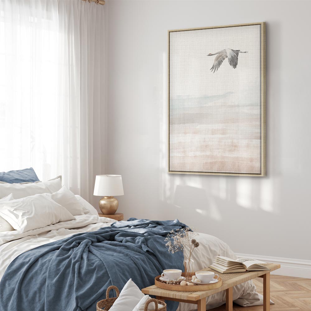 Flying Crane Birds Nature Canvas Print