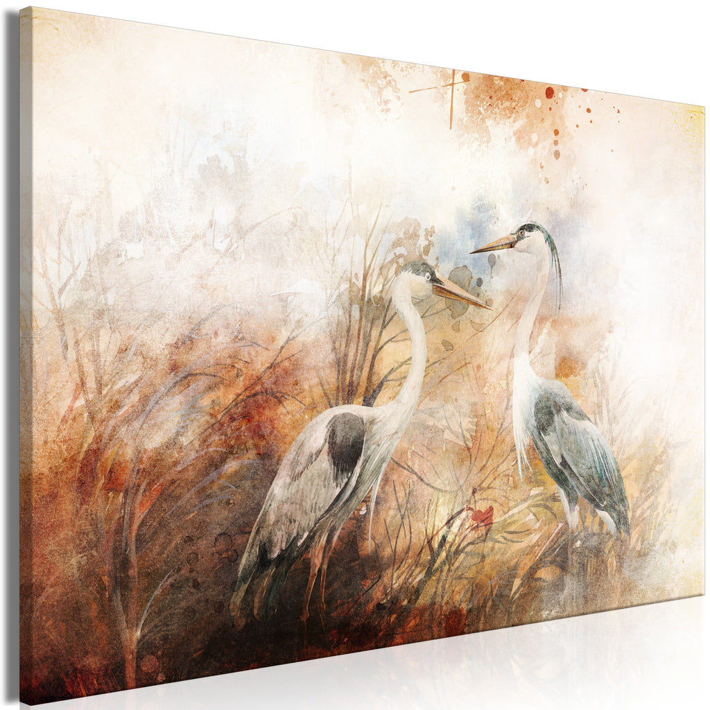 Canvas Print - Herons on the Hunt Wide (1 Part)