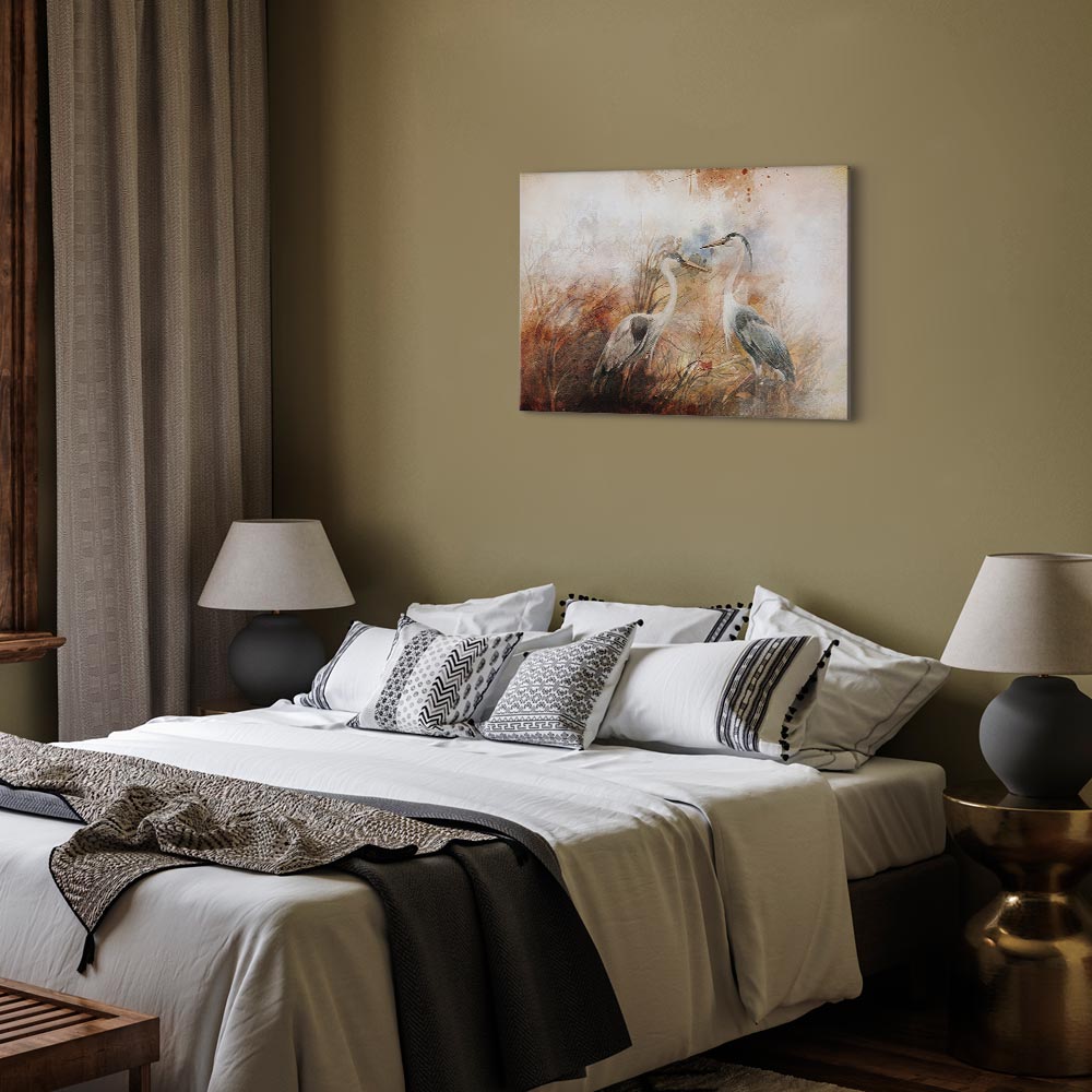 Herons Hunting Nature Canvas Print