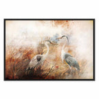 Herons Hunting Nature Canvas Print